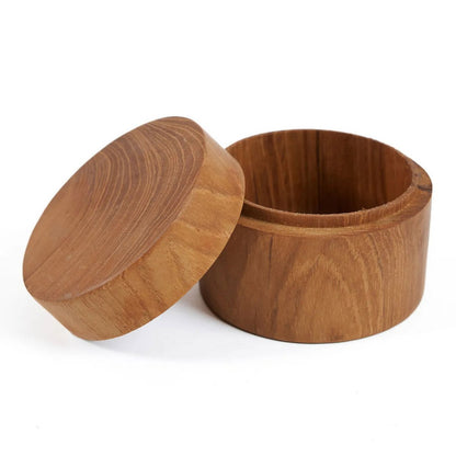 Opbevaringskrukke af teakrod 8 × 6 cm - fremstillet i Indonesien