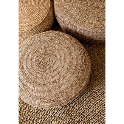 Seegras handgewebter Pouf – Natur M