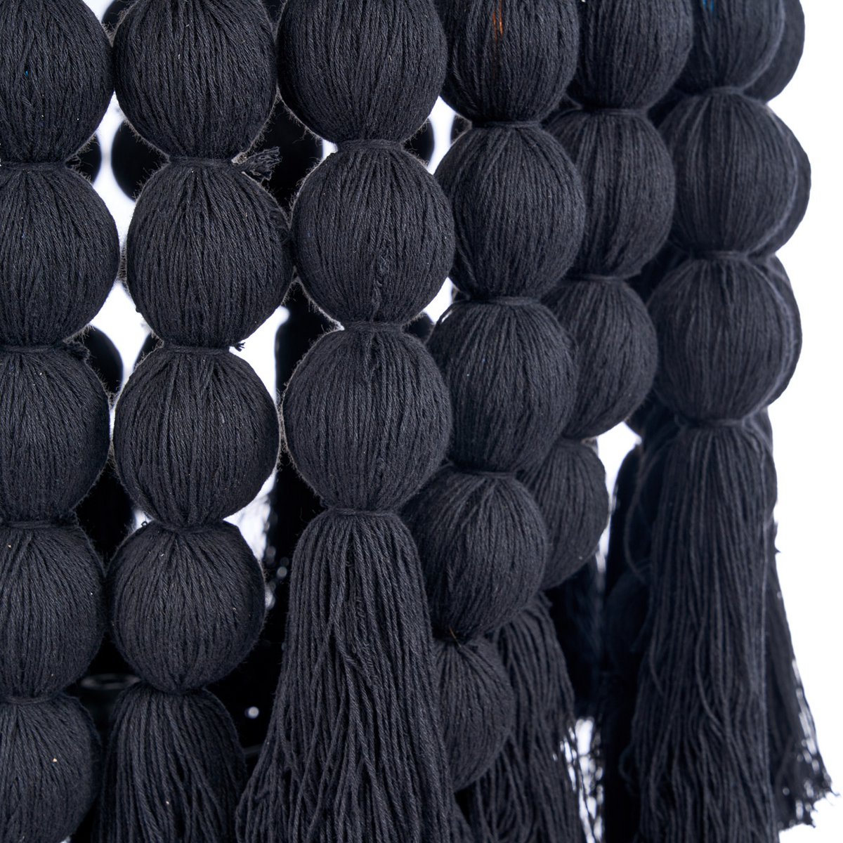 Nomaden-Baumwoll-Kronleuchter, XL – schwarze Kaskadenstränge