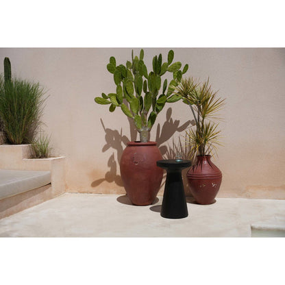 Suar-træ sidebord, sort - 40×40cm