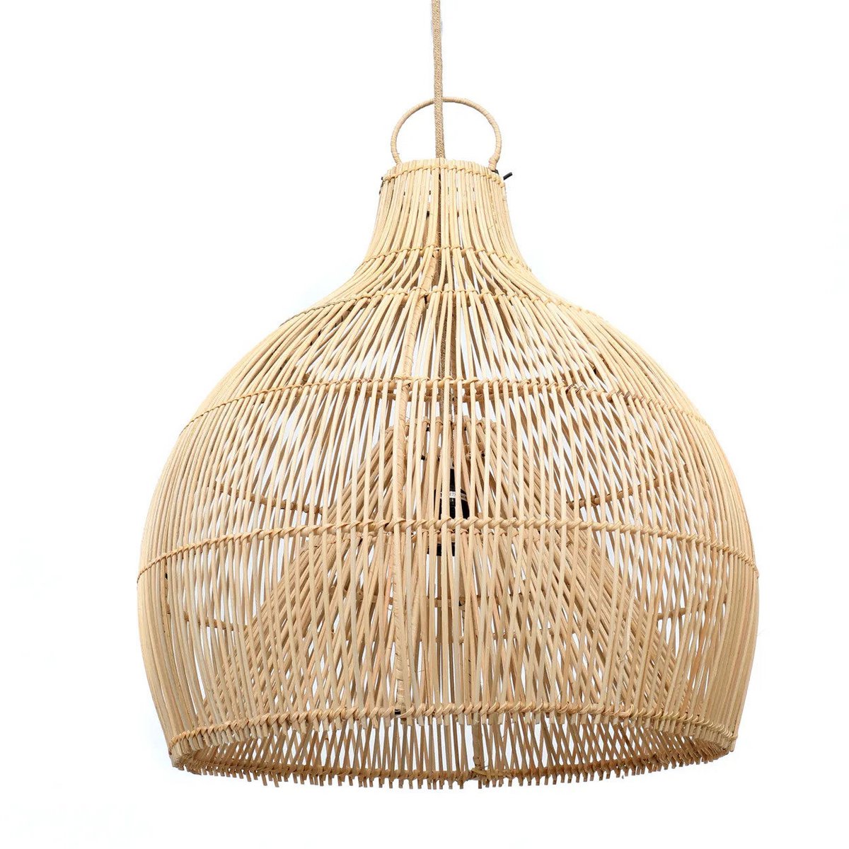 Rattan pendelskærm 50 cm - Hummerfælde, beige, kun skærm