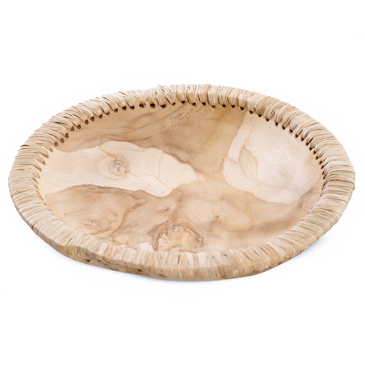 Træserveringsskål 30 cm diameter - natur, stor