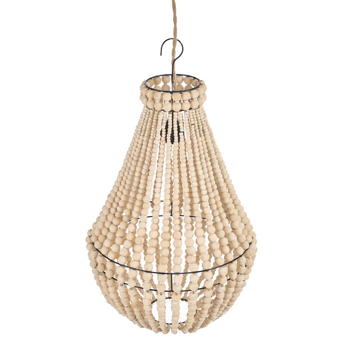 Kronleuchter Eisen 40 × 73 cm - Naturfinish, Indonesien