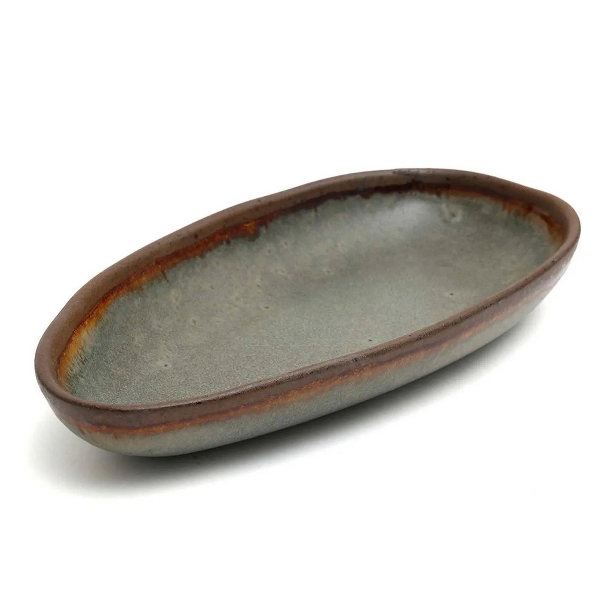 Stoneware serving platter, medium - Portuguese handmade