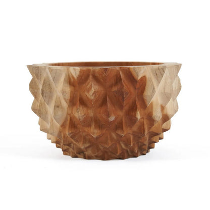 Skål af teakrod, durian-inspireret - 15 cm