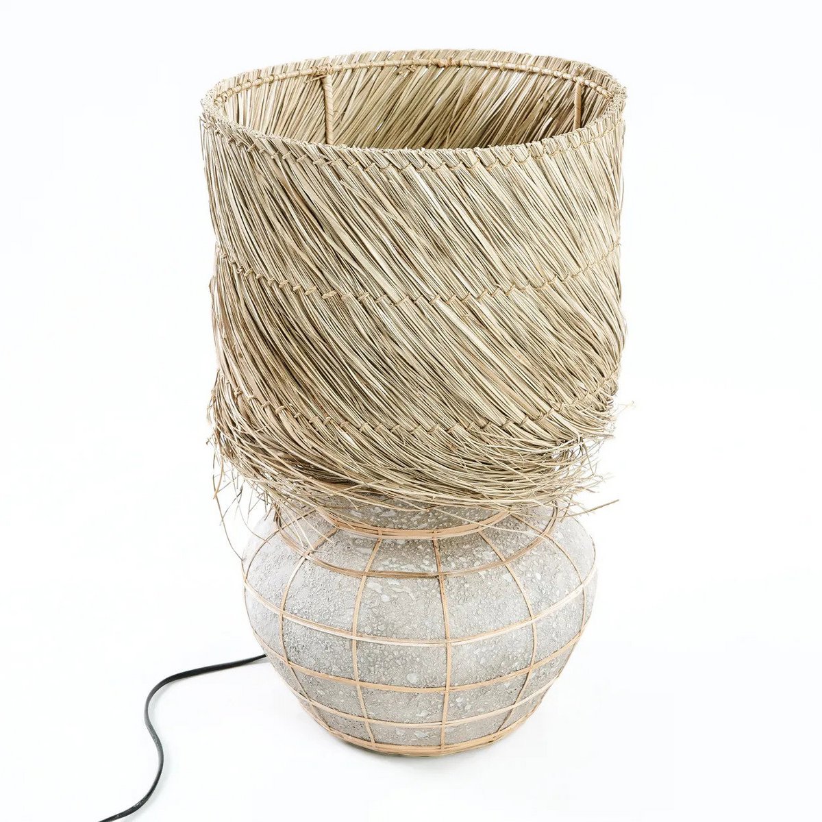 Terracotta bordlampe med betonfinish - 48 cm