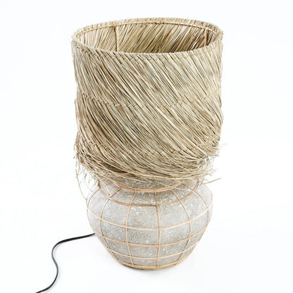 Terracotta bordlampe med betonfinish - 48 cm