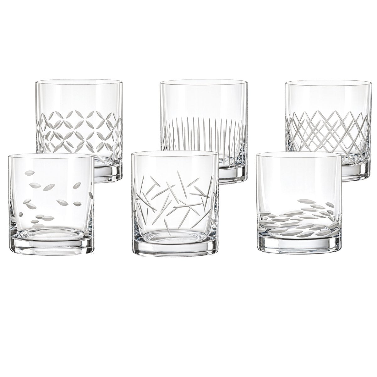 Whiskyglas, sæt med 6 - krystal, 280 ml