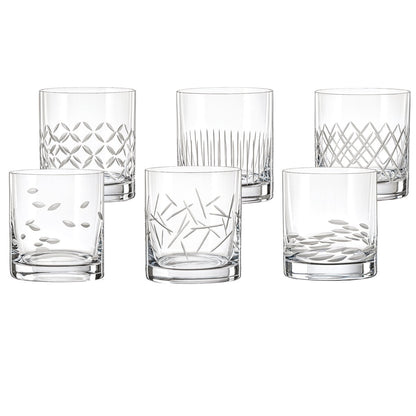 Whiskyglas, sæt med 6 - krystal, 280 ml