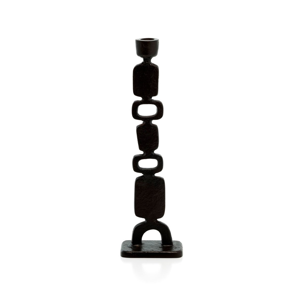 Totemo lysestage, 30,5 cm - mat sort messing