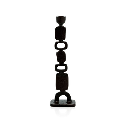 Totemo lysestage, 30,5 cm - mat sort messing