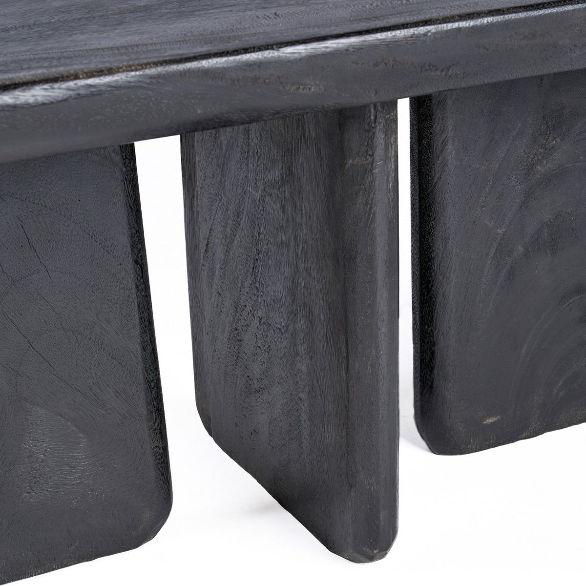 Mango wood coffee table, black - 100×50×45 cm