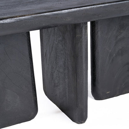 Mango wood coffee table, black - 100×50×45 cm