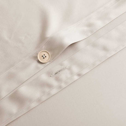 Bamboo duvet cover 140×220 cm, soft taupe with buttons