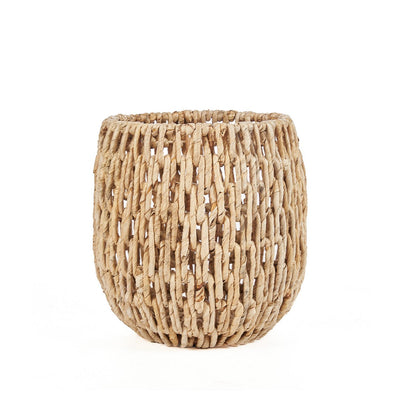 Aufbewahrungskorb aus Palmblatt 45 × 43 cm – Natur, Zylinder