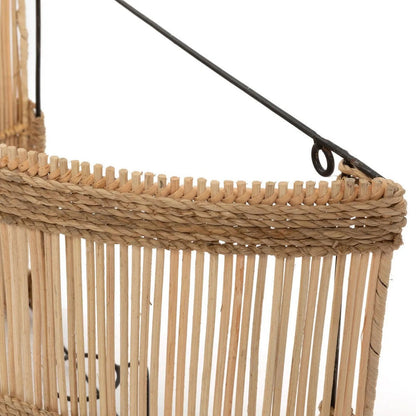 Rattan-Wandleuchte 45 cm – handgewebt, naturfarben