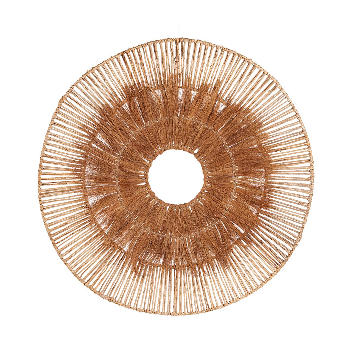 Kokosnuss-Wanddeko, rund, natur - 90 cm