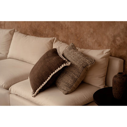 Leinenkissenbezug 50×50 cm – Naturschwarz-Korntextur