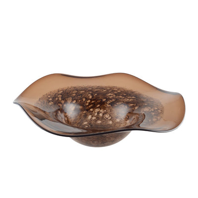 Stor brun glasskål, 40 × 40 cm - Lav