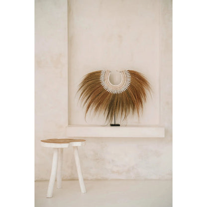 Organisk træ sidebord 45×40 cm - naturhvid, Indonesien
