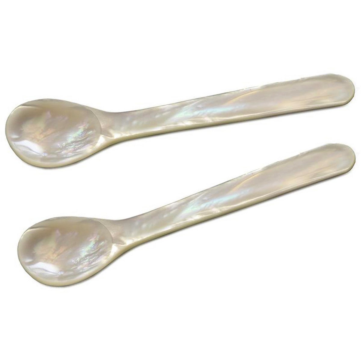 Perlmutt Kaviar Löffel, 2er Set, 11 cm – abgerundete Ecken