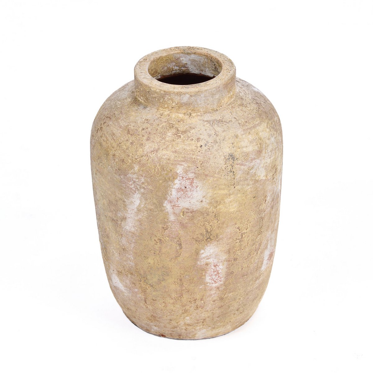Terrakottavase, medium - cremefarvet håndlavet