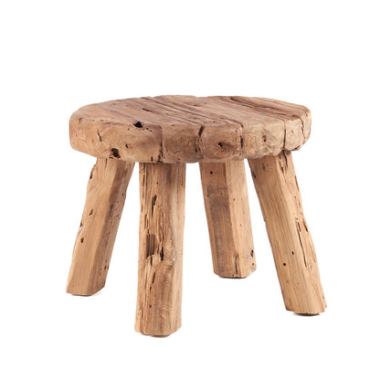 Wood rustic side table natural 50 × 50 × 40 cm – made in Indonesia