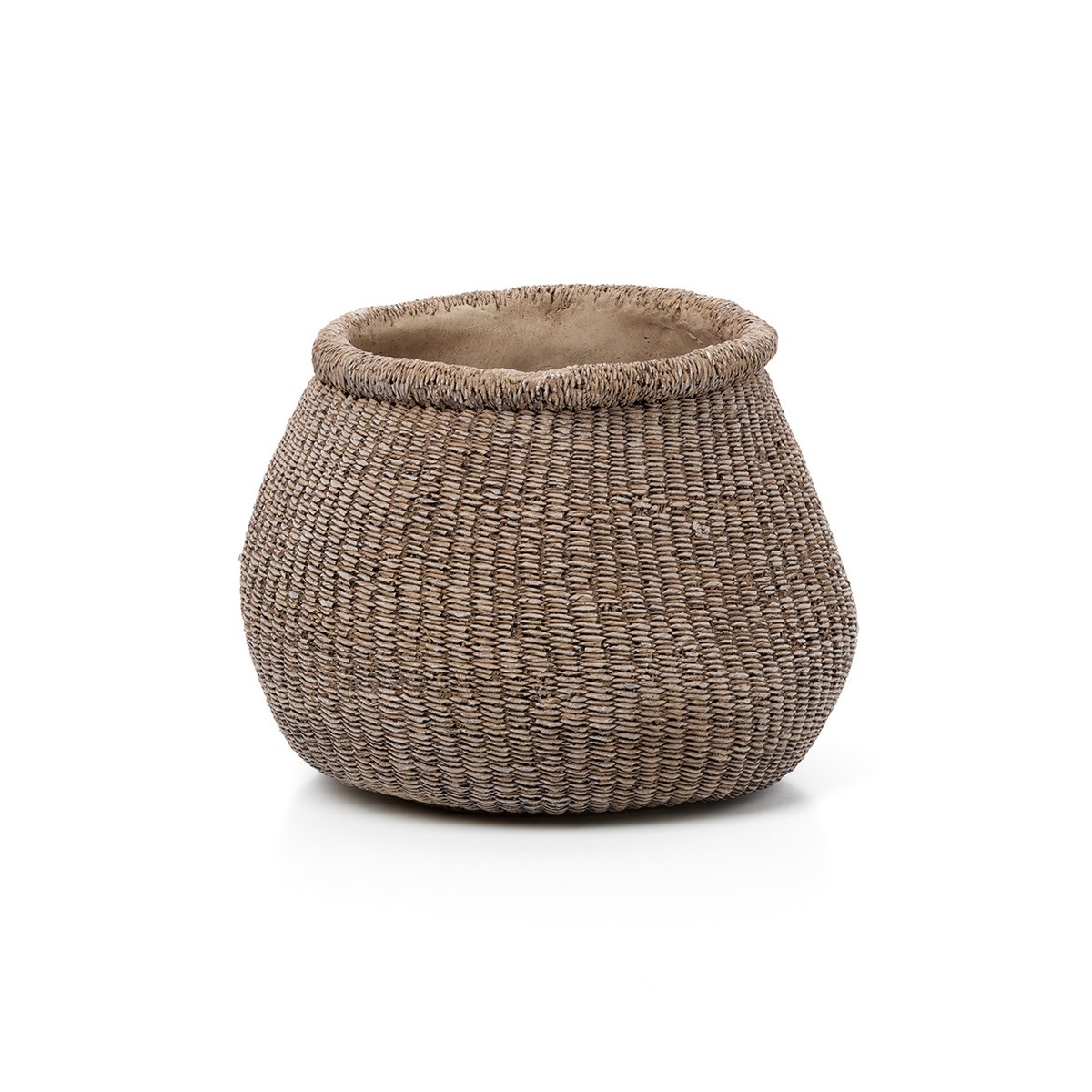 Concrete planter with puff silhouette, 25×23.5×19 cm, brown