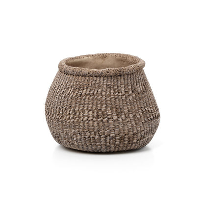 Concrete planter with puff silhouette, 25×23.5×19 cm, brown