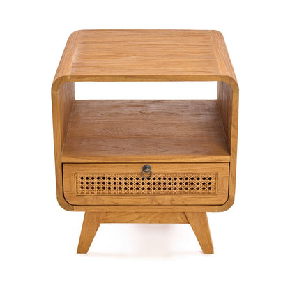 Rattan nightstand natural 50 × 50 × 55 cm – made in Indonesia