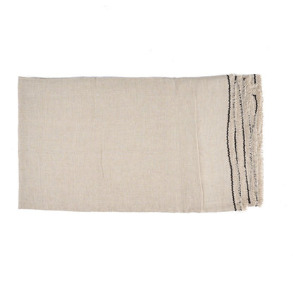 Hørdug 150×300 cm - naturlig sort
