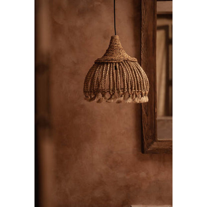 Naturfarbener Grashalm-Pendelschirm 31 cm – Abaca S