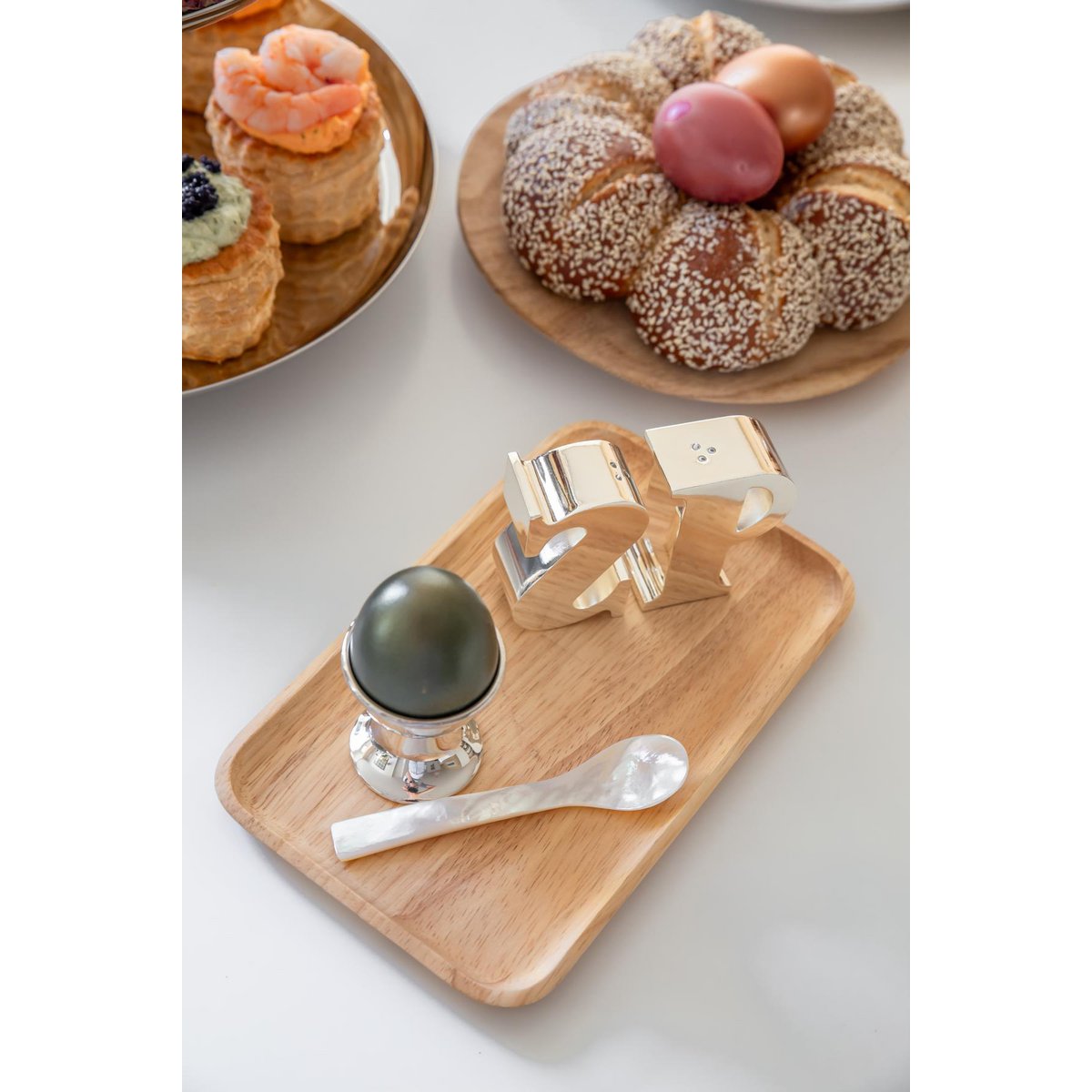 Perlmutt Kaviar Löffel, 2er Set, 11 cm – gerade Ecken