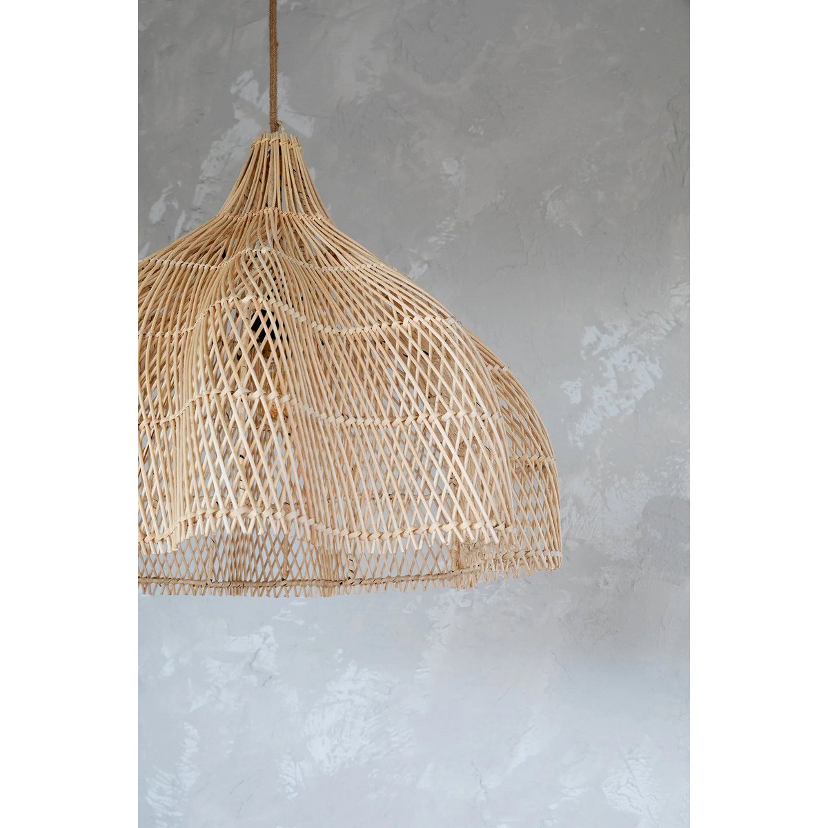 Pendellampe i naturlig rattan 60 cm - håndvævet Whipped