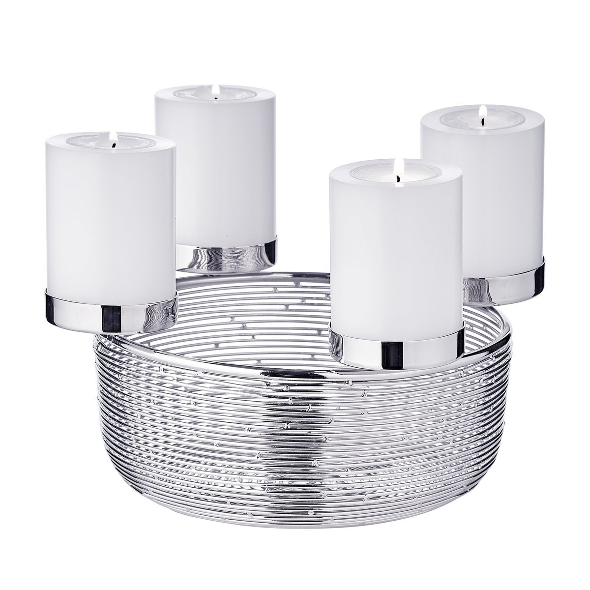 Adventskrans i rustfrit stål Rio, 26 cm