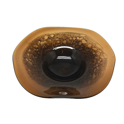 Large brown glass bowl, 40 × 40 cm - Shallow