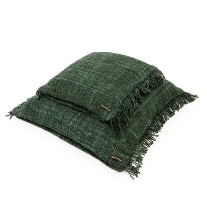 Baumwoll-Kissenbezug 60×60 cm – Waldgrün, hergestellt in Indien