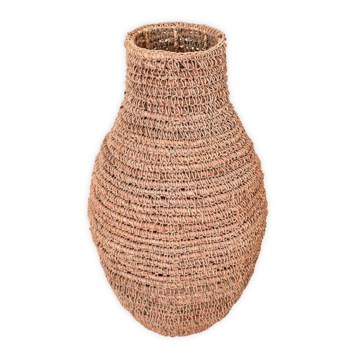 Vase SAKRA af bananfiber, raffia og jute - beige, brun og grøn