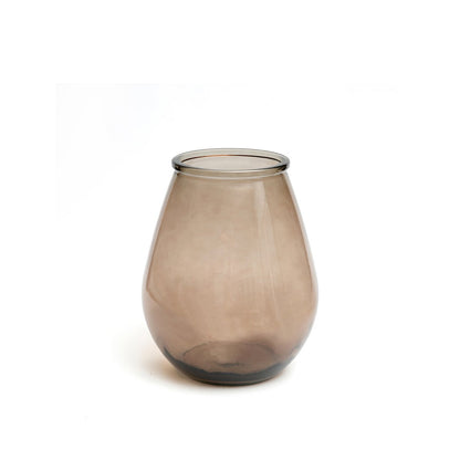 Vase af genbrugsglas, lille - beige