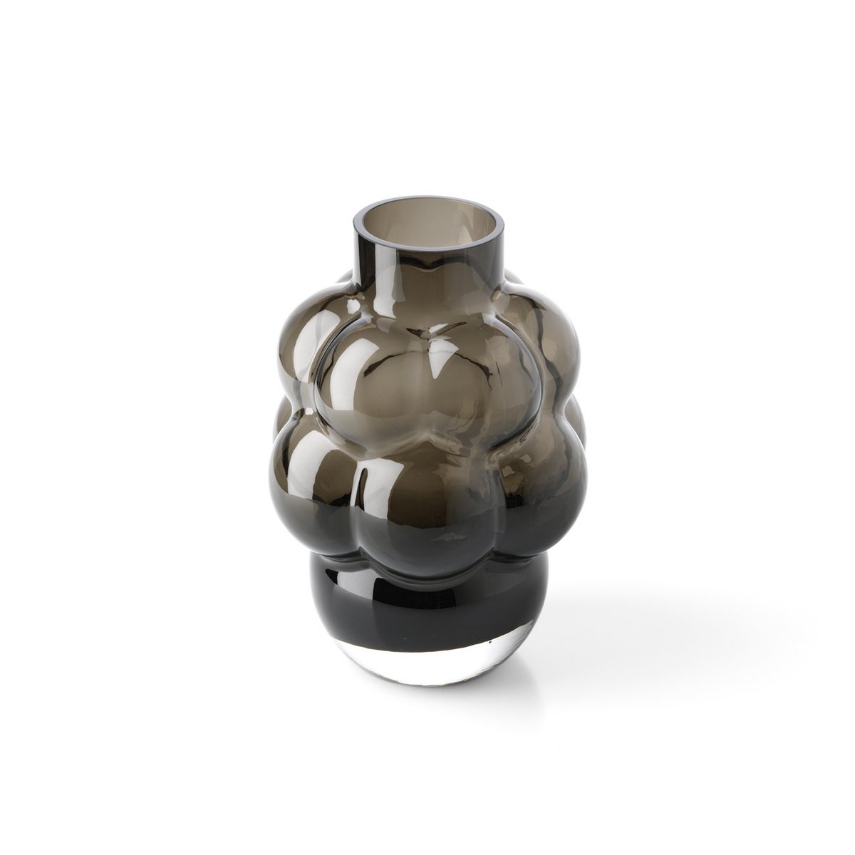 Glass Grape Vase, Dark Grey - Medium