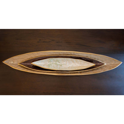 Brun dekorativ bakke i aluminium - 70 cm