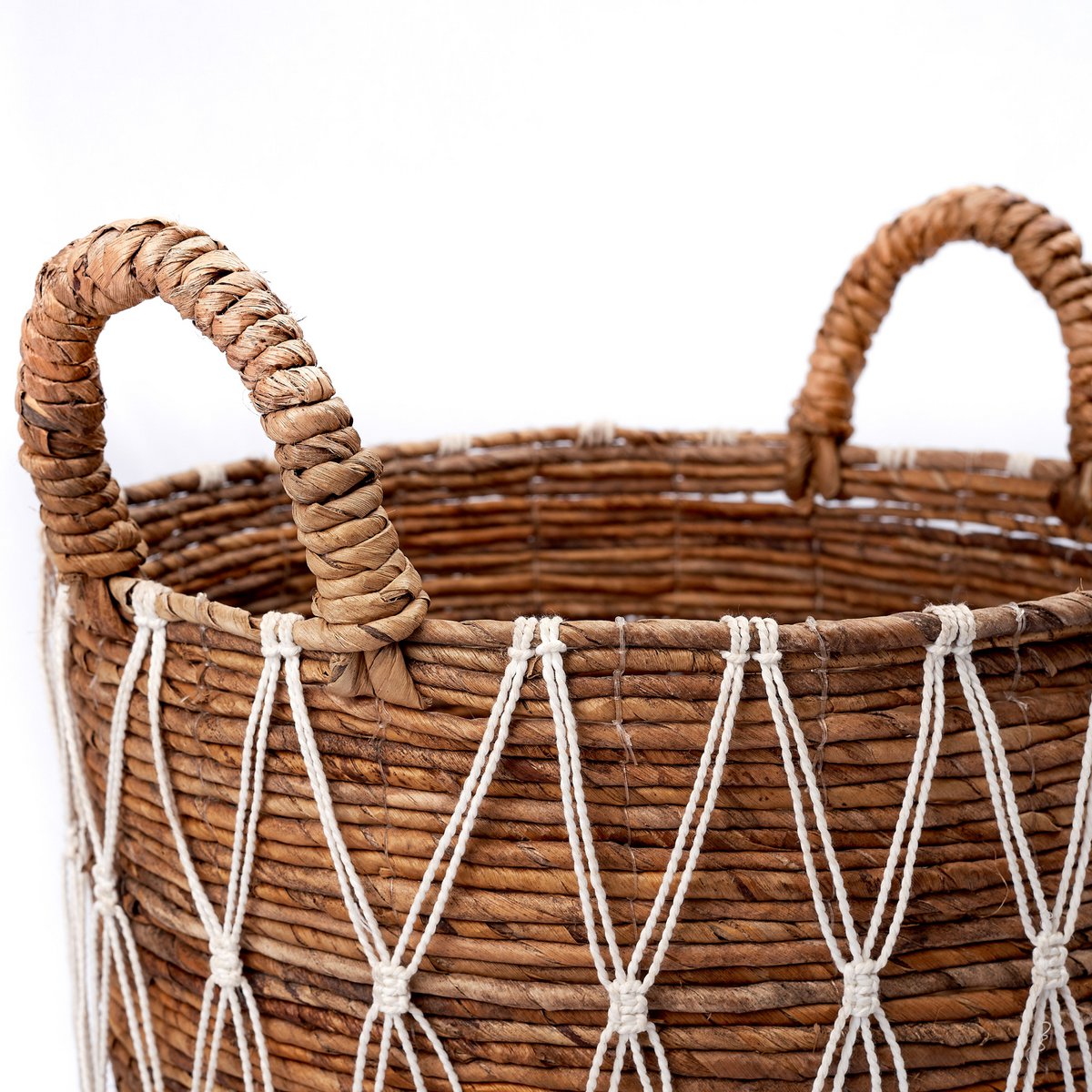 Wäschekorb Gariau L – 44 × 40 cm, weiß & beige