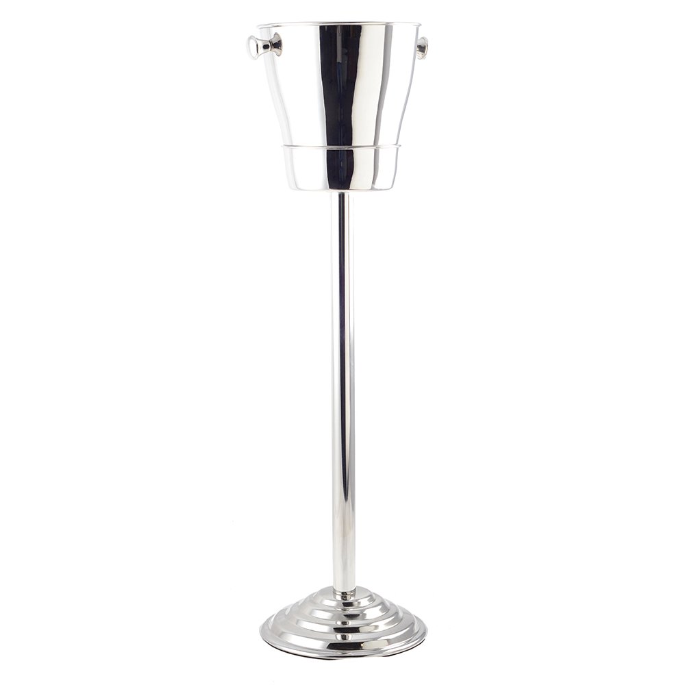 Steel champagne bucket on foot, 84cm tall