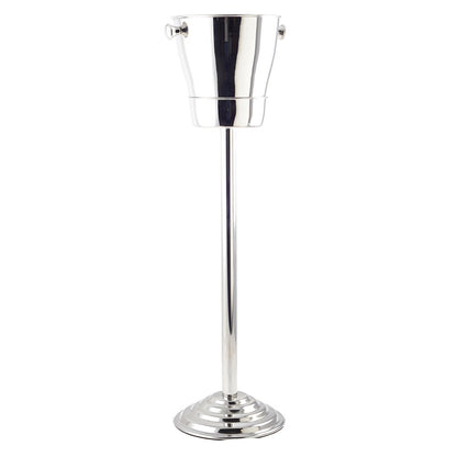 Steel champagne bucket on foot, 84cm tall