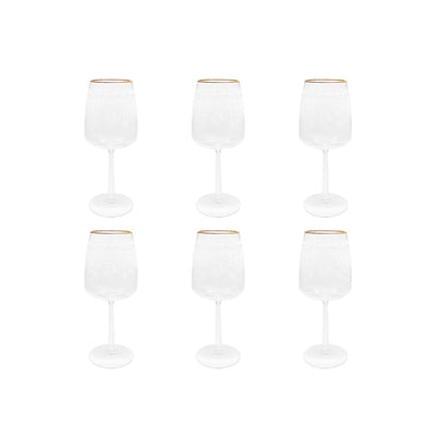 Sektgläser 6er-Set aus Glas – transparent mit Gold-Details