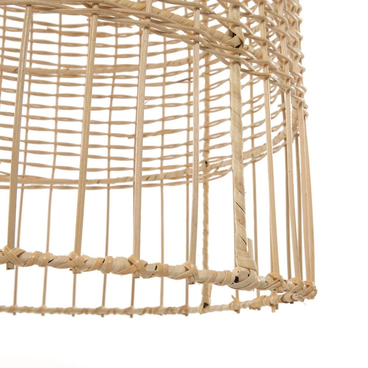 Rattan pendelskærm 50 cm - natur, håndvævet, kun skærm