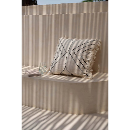 Cotton cushion cover 50×50 cm – natural black tribal, Indonesia