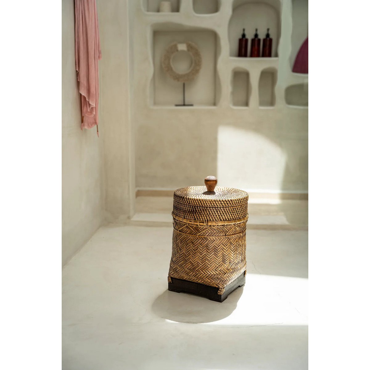 Rattan-Badezimmerkorb 27 × 36 cm – naturfarben