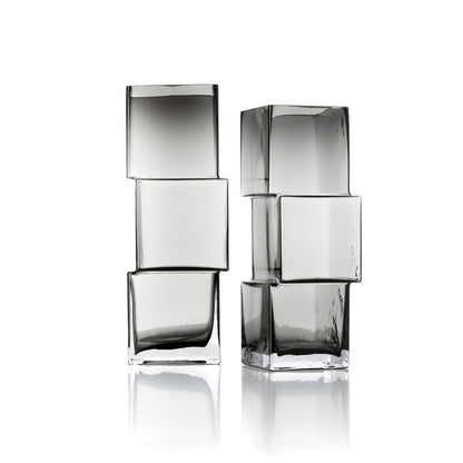 Rummikub glass vase, dark grey, medium