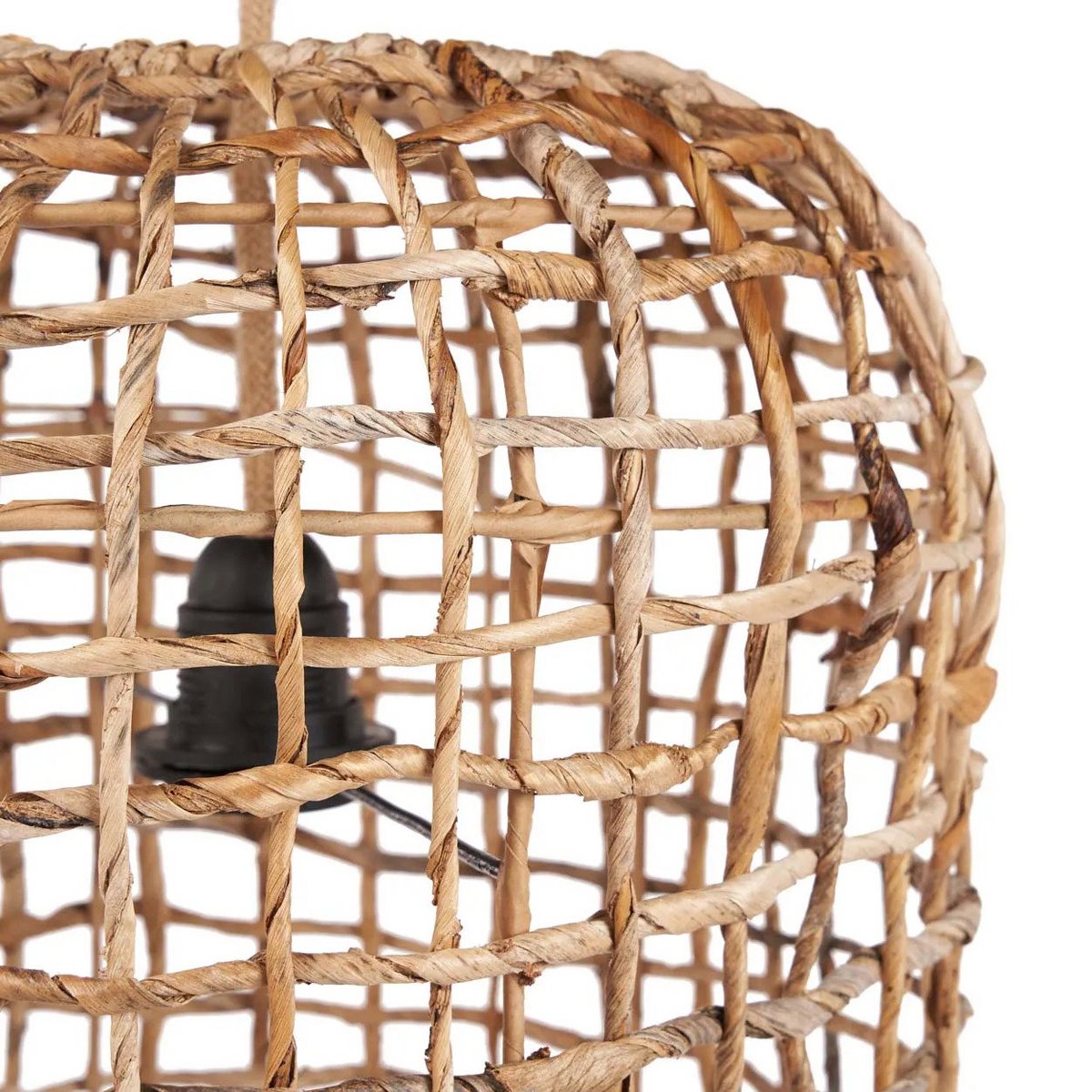 Palmeblad pendellampe 30 × 57 cm - håndvævet i Indonesien